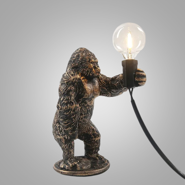 GorillaLux - Unieke Gorilla Tafellamp | Moderne Dierenlamp met Warme LED Verlichting