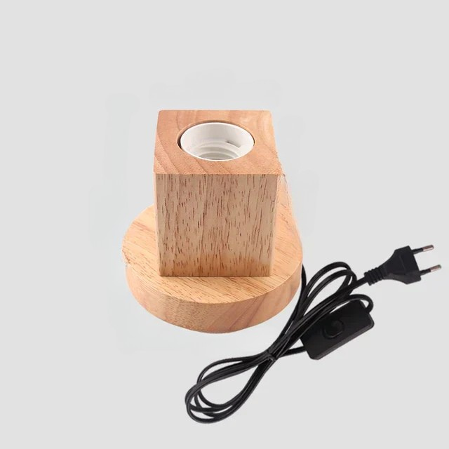 RetroWood - Houten Tafellamp met Lichtbol voor Sfeervolle Verlichting