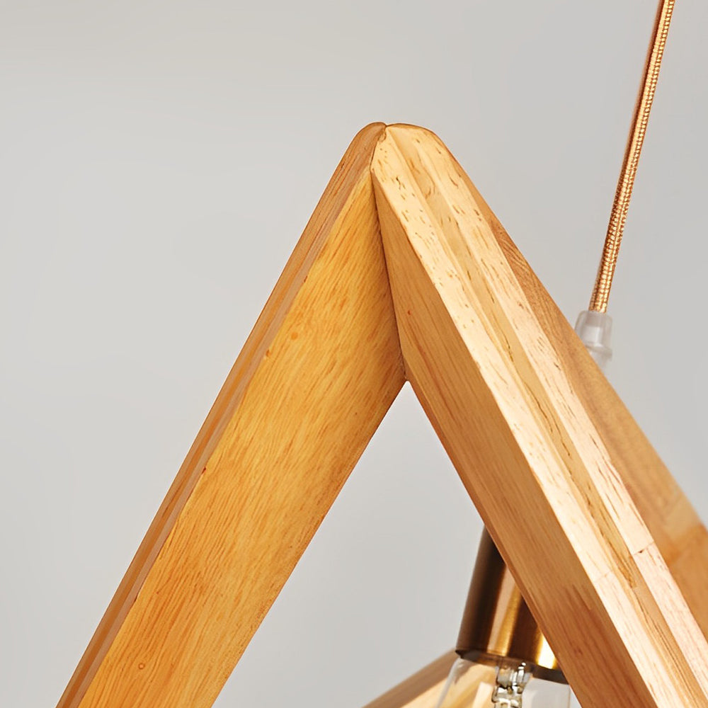 NordicFrame - Lampada a sospensione scandinava con struttura in legno dal design geometrico