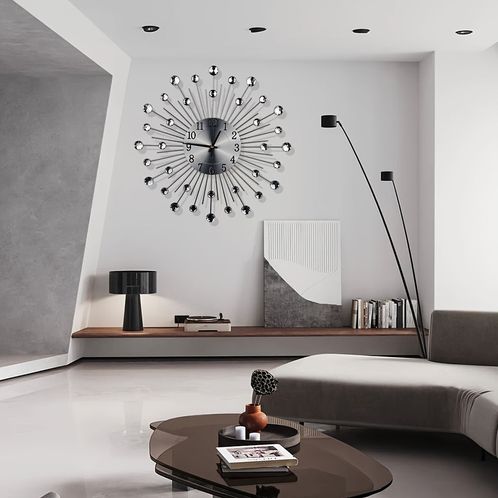 LuxeTime - Silent Wall Clock with Crystal Accents