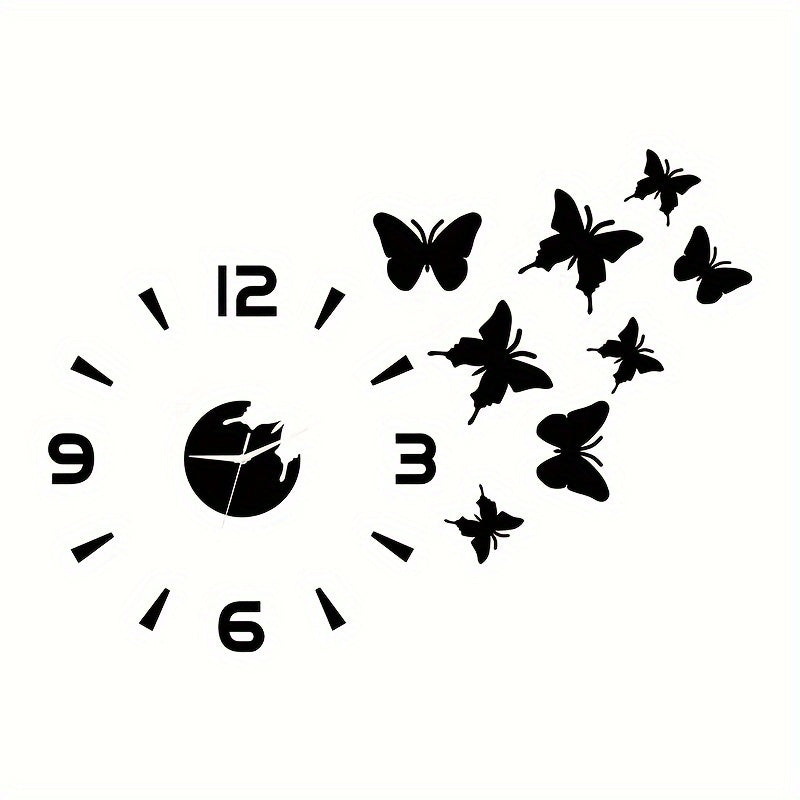 AcrylicButterfly - DIY 3D Vlinder Spiegel Muur Klok