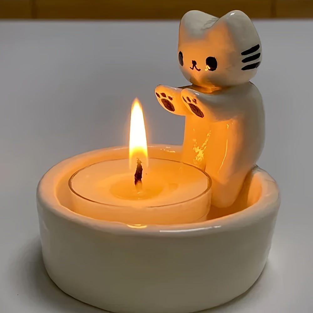 ResinTray - Moderne Hars Kaarsenlade | Schattige Katten Decor & Organisatie