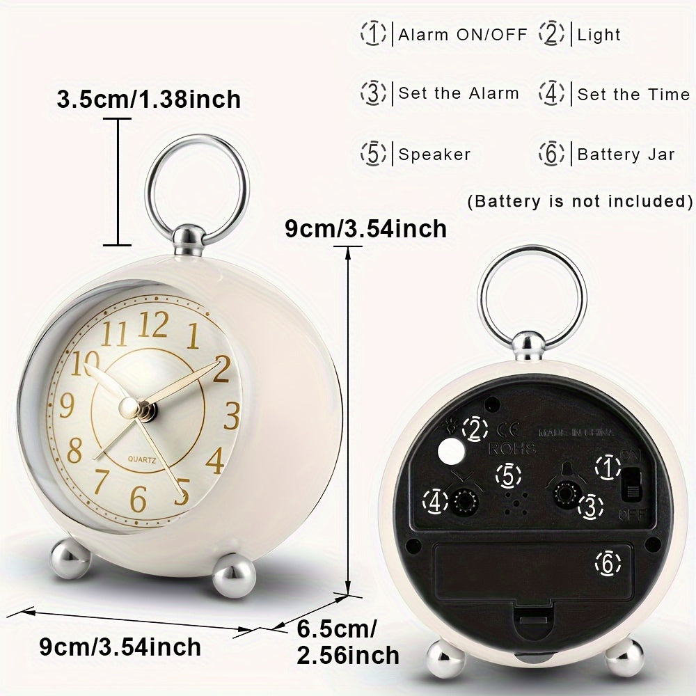 RetroTime - Geluidloze Analoge Wekker met Nachtlicht