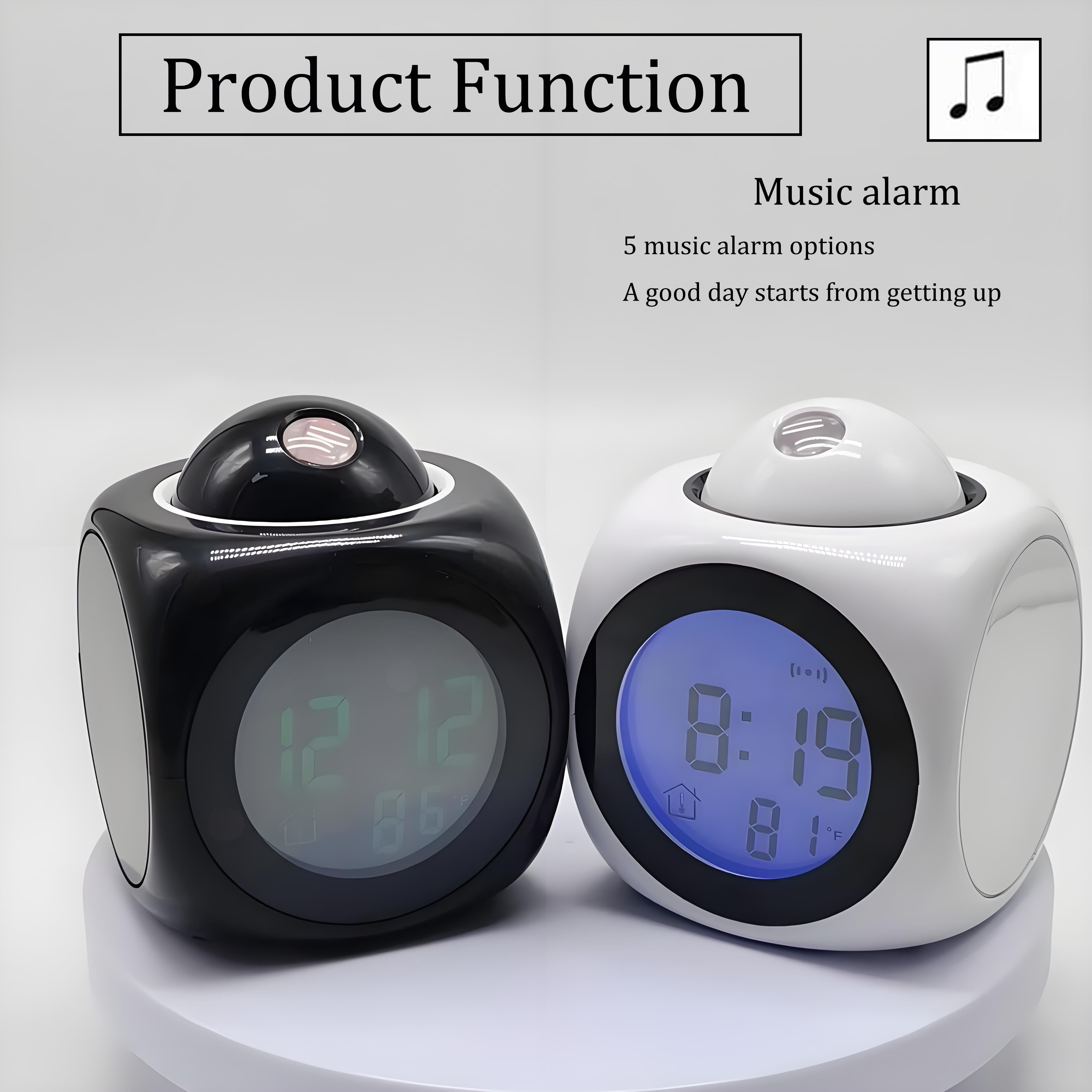 ProClock - Projection Alarm Clock with Music Alarm and Dual Alarm