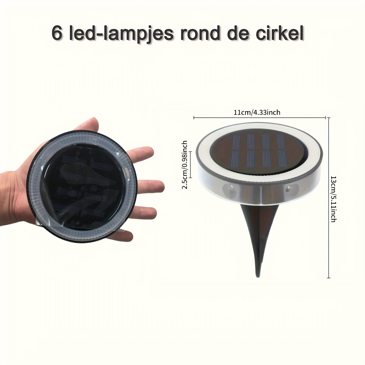 Solar Light - 6 LED Ground Lighting, Solar-Powered Outdoor Lamp for Path, Garden, and Patio