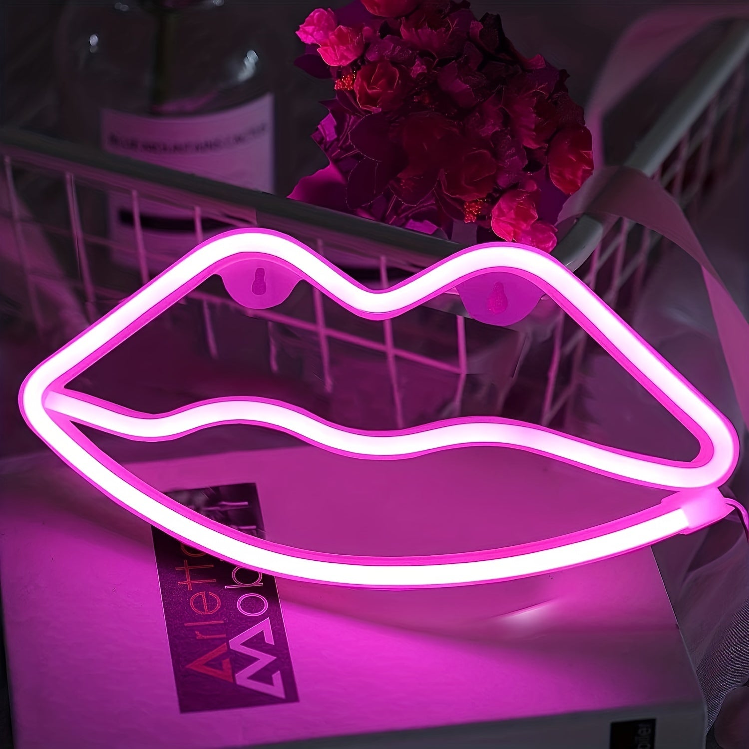 GlowLips - Neon Roze LED Lippenlamp, USB Voeding, Valentijnsdag Decoratie