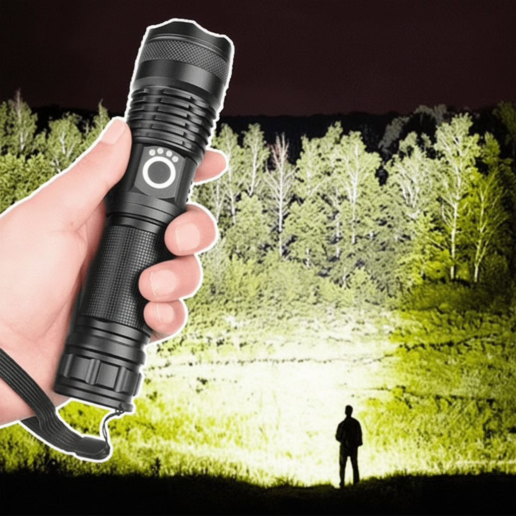 90,000 Lumens Super Bright Rechargeable LED Flashlight Waterproof 1