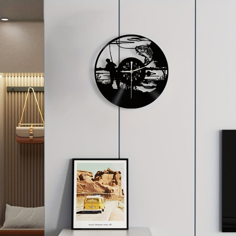 VinylCatch - Reloj de Pared de Pesca Vintage