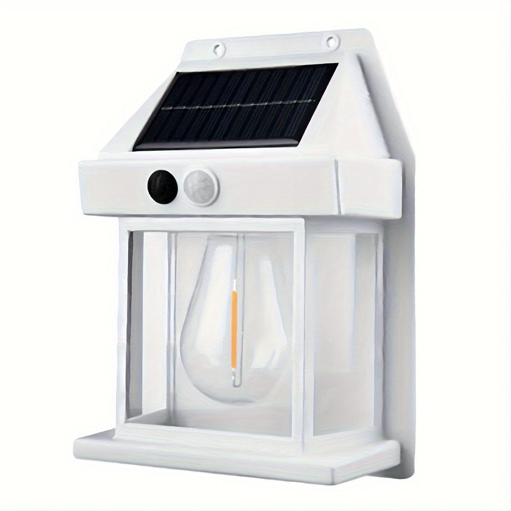 SolarGlow - Lampada da parete al tungsteno solare con sensore di movimento e 3 modalità di illuminazione