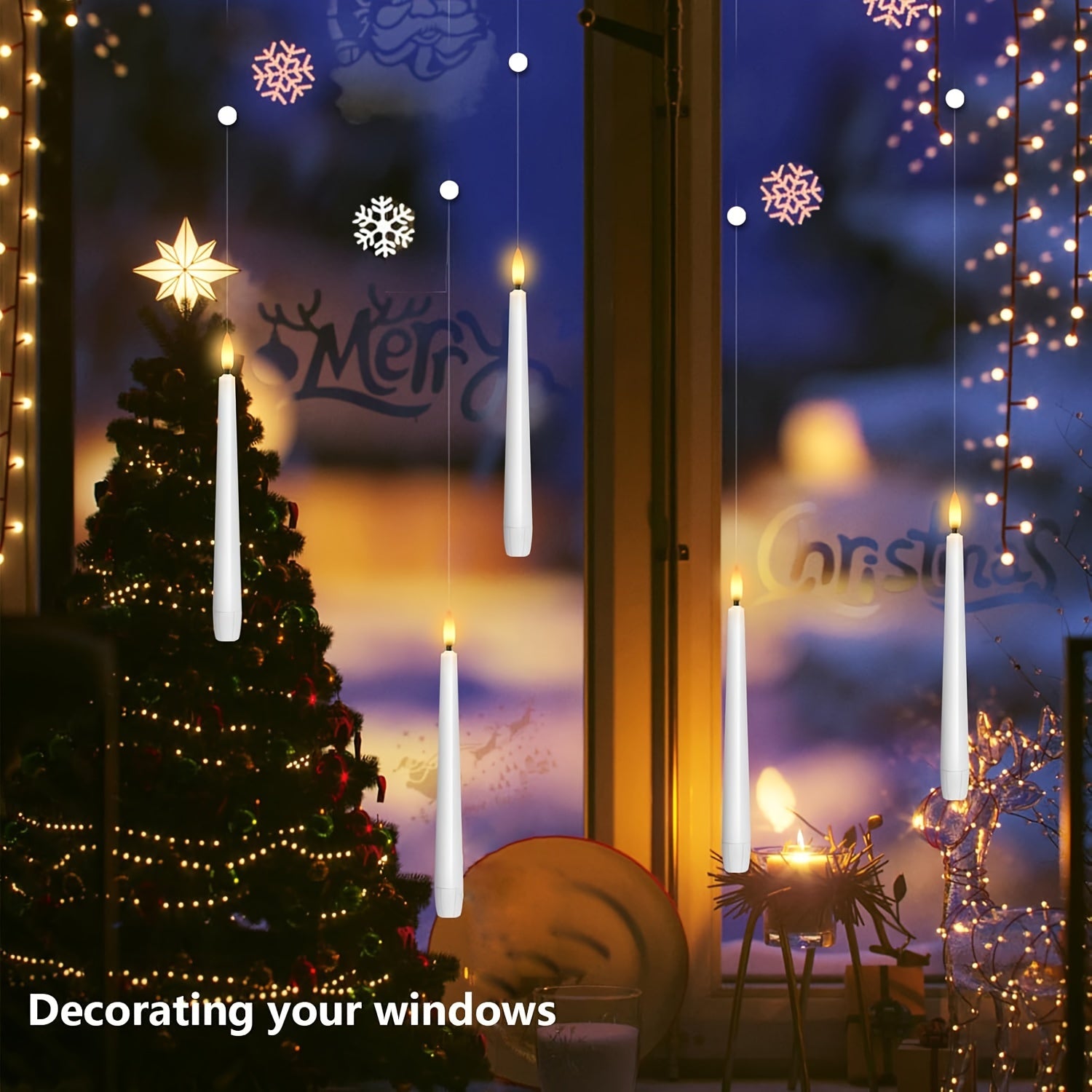 12-delige Set LED Zwevende Kaarsen met Afstandsbediening – Batterij Gevoed, Perfect voor Kerst, Halloween & Huisdecoratie