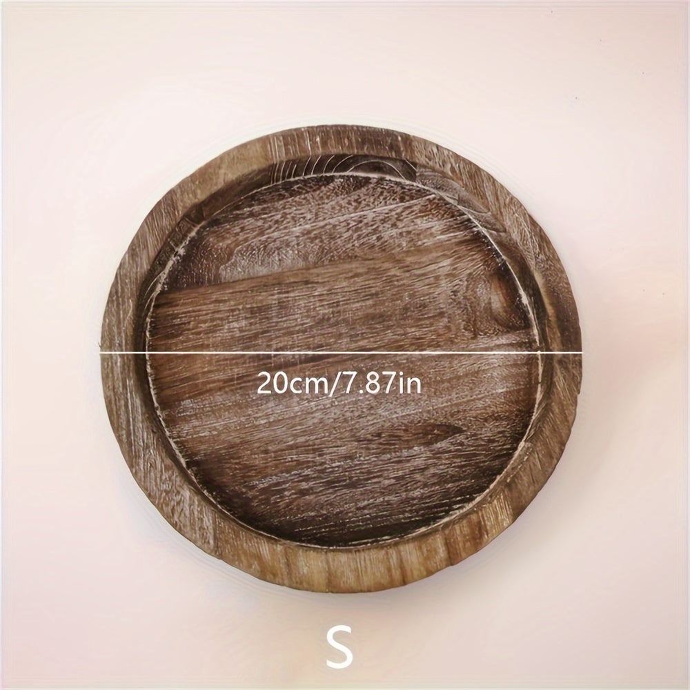 RusticBowl - Ronde Houten Schaal | Rustieke Kaarshouder & Kerstdecoratie