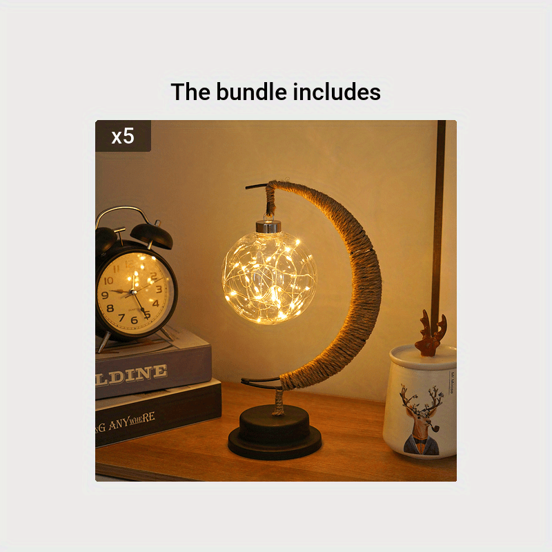 LunarGlow - Smeedijzeren Maanlamp Met LED-bal