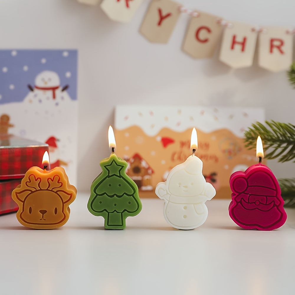 AromaGift - 4 Stuks Kerstthema Aromatherapiekaarsen Set