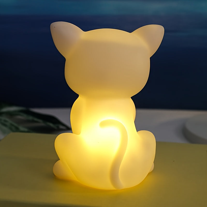 KittyGlow - Lámpara de mesa con luz LED y alimentación por batería para gatitos adorables