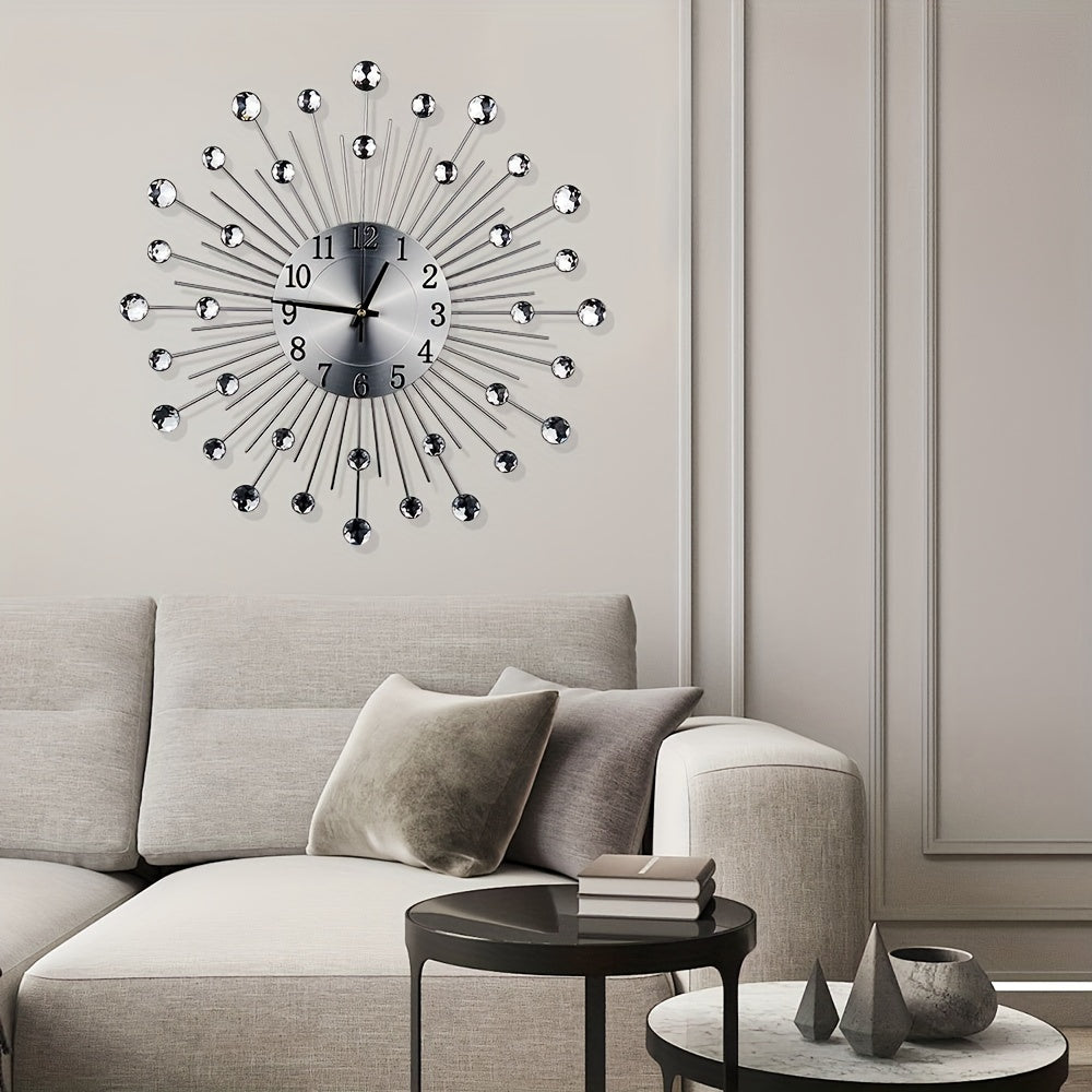 LuxeTime - Silent Wall Clock with Crystal Accents