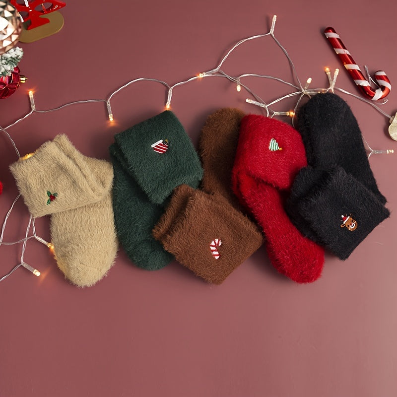CozyKerst - 5 Paar Dikke Warme Kerstsokken voor Dames