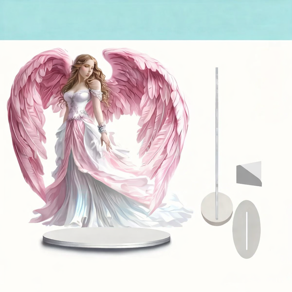 Decoração de Mesa Anjo de Acrílico Asas Arte de Interior