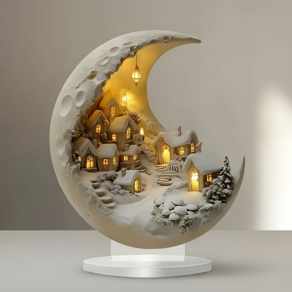 Acrylic Moon Village Decorative Accent for Home Decor 0