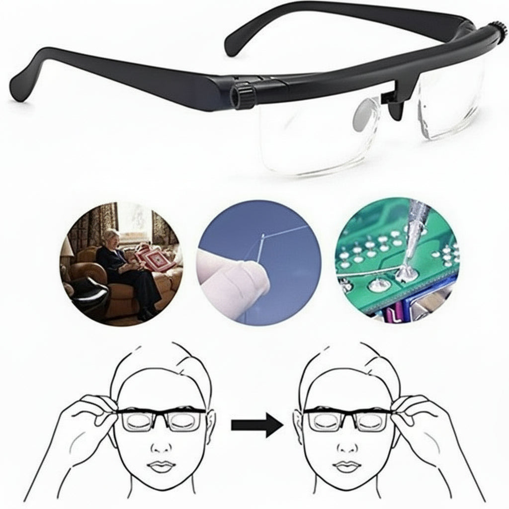 Adjustable Focus Glasses for Near and Far Vision 1
