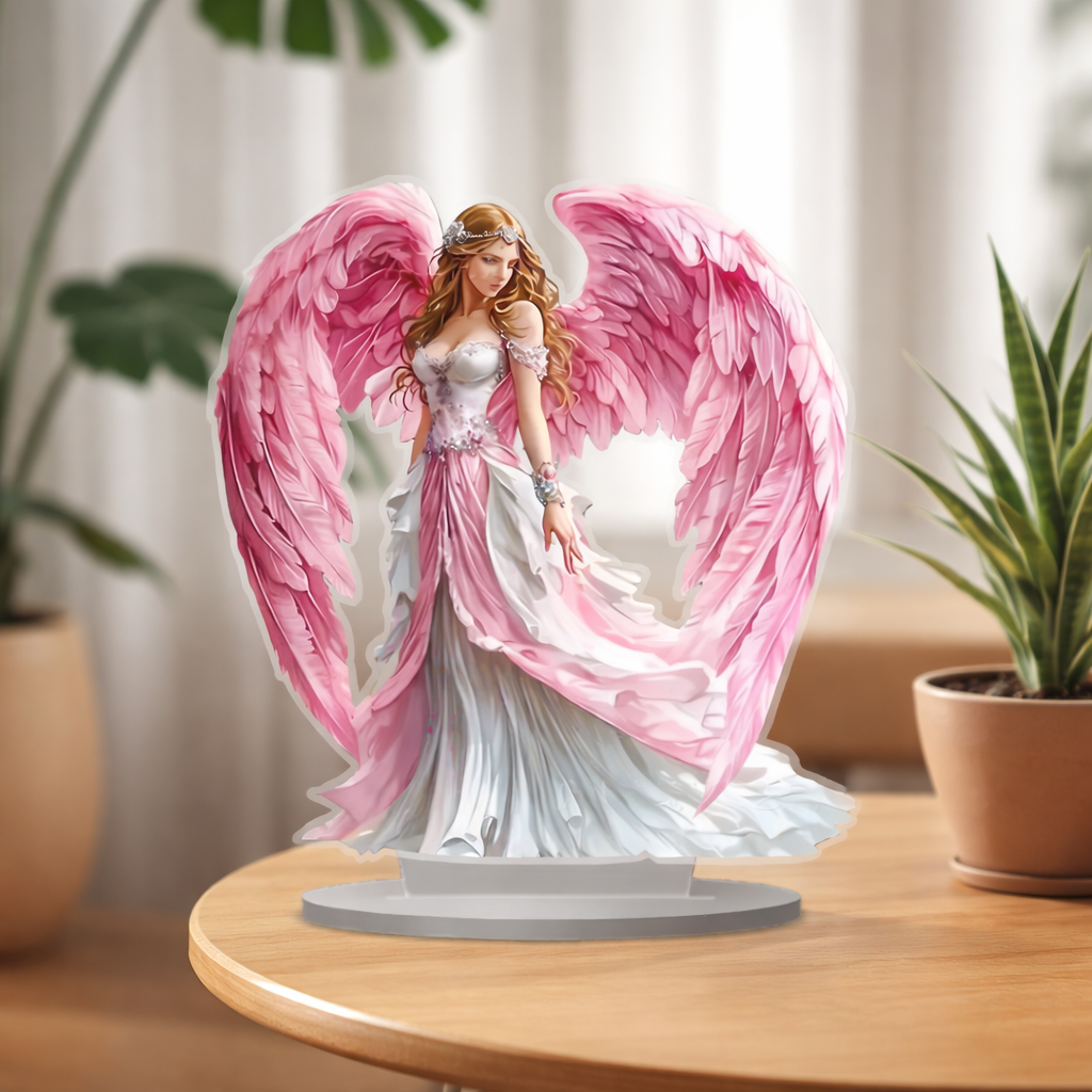 Decoração de Mesa Anjo de Acrílico Asas Arte de Interior