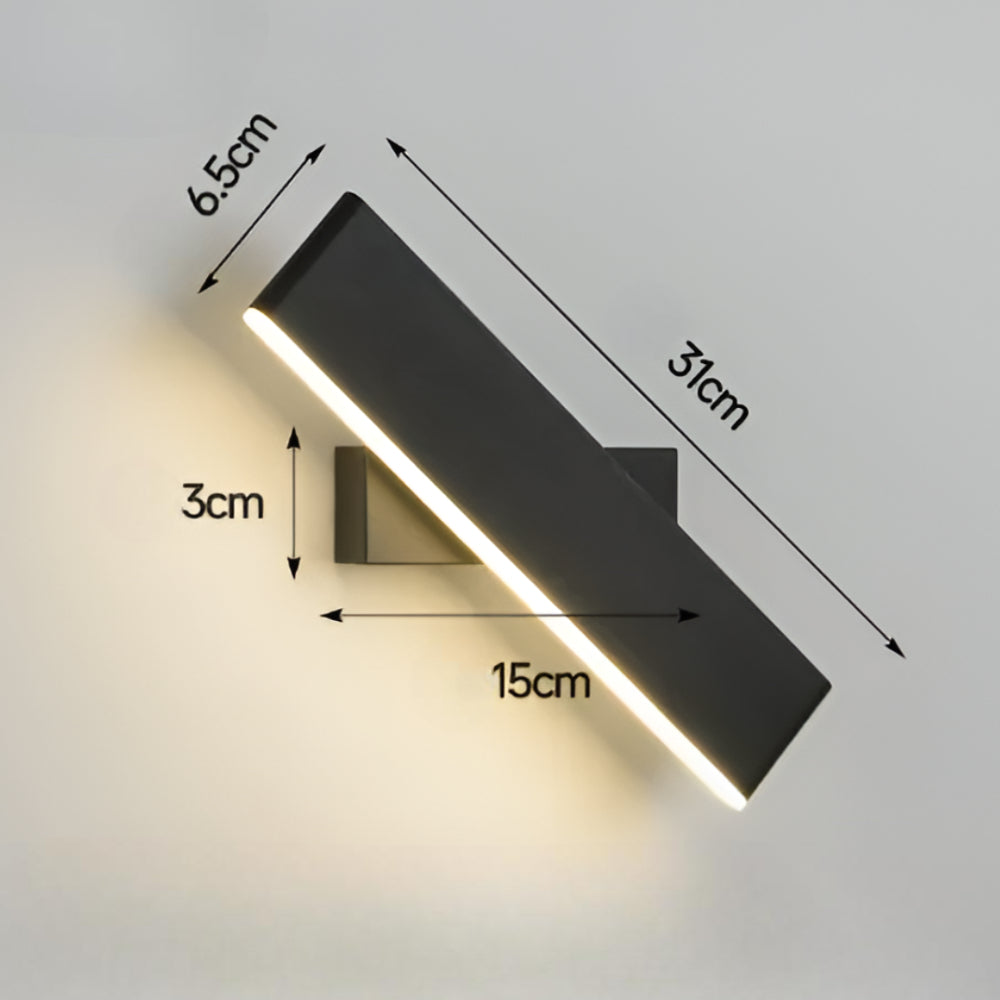Lámpara de pared LED minimalista Aqsa - Negro/Oro/Marrón, Dormitorio, Metal