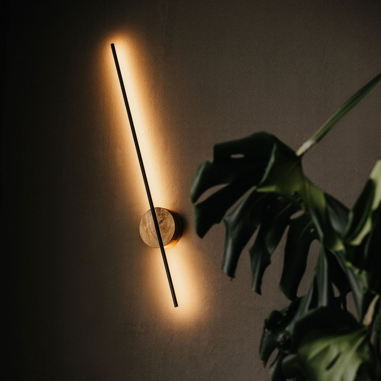 LightOak - Lámpara de pared LED moderna de madera para iluminación ambiental
