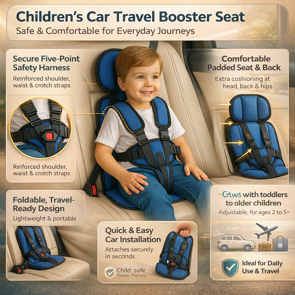 Autostoel Reis Zitverhoger met Vijfpuntsgordel voor Kinderen