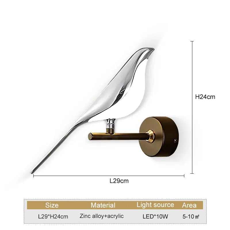 WingSpan - Bird Wall Lamp 360° Rotatable – Stylish and Playful Lighting for Home