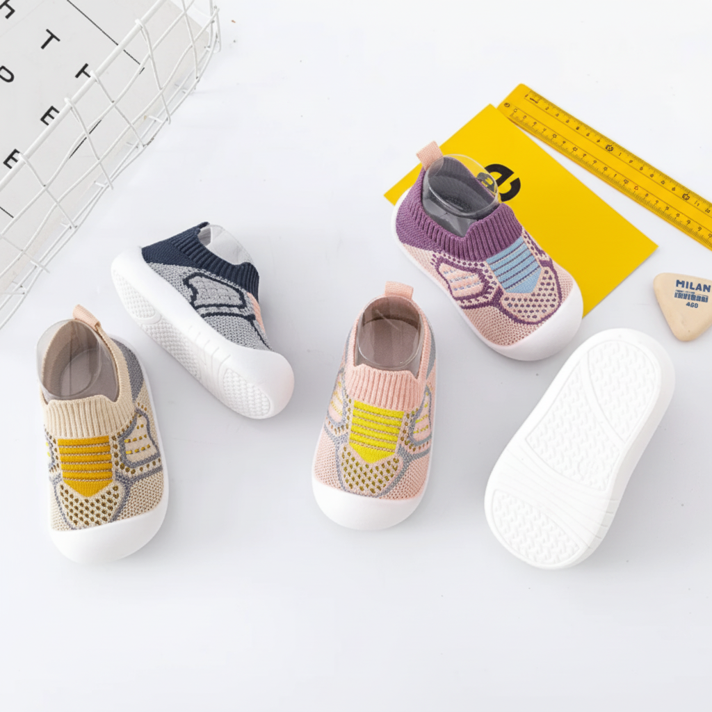 Ténis Infantis Confortáveis Algodão Respirável Solas Antiderrapantes