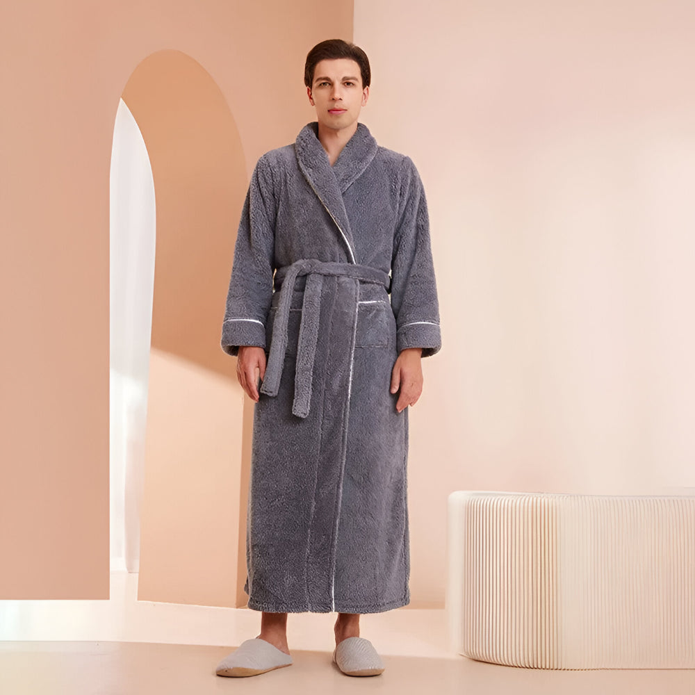 Robe de Banho Comprido com Gola para Uso Doméstico