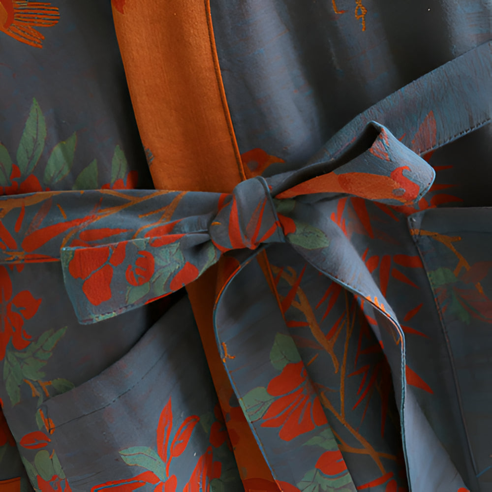 Robe de Banho com Estrutura de Grelha Estilo Retro para Uso Diário