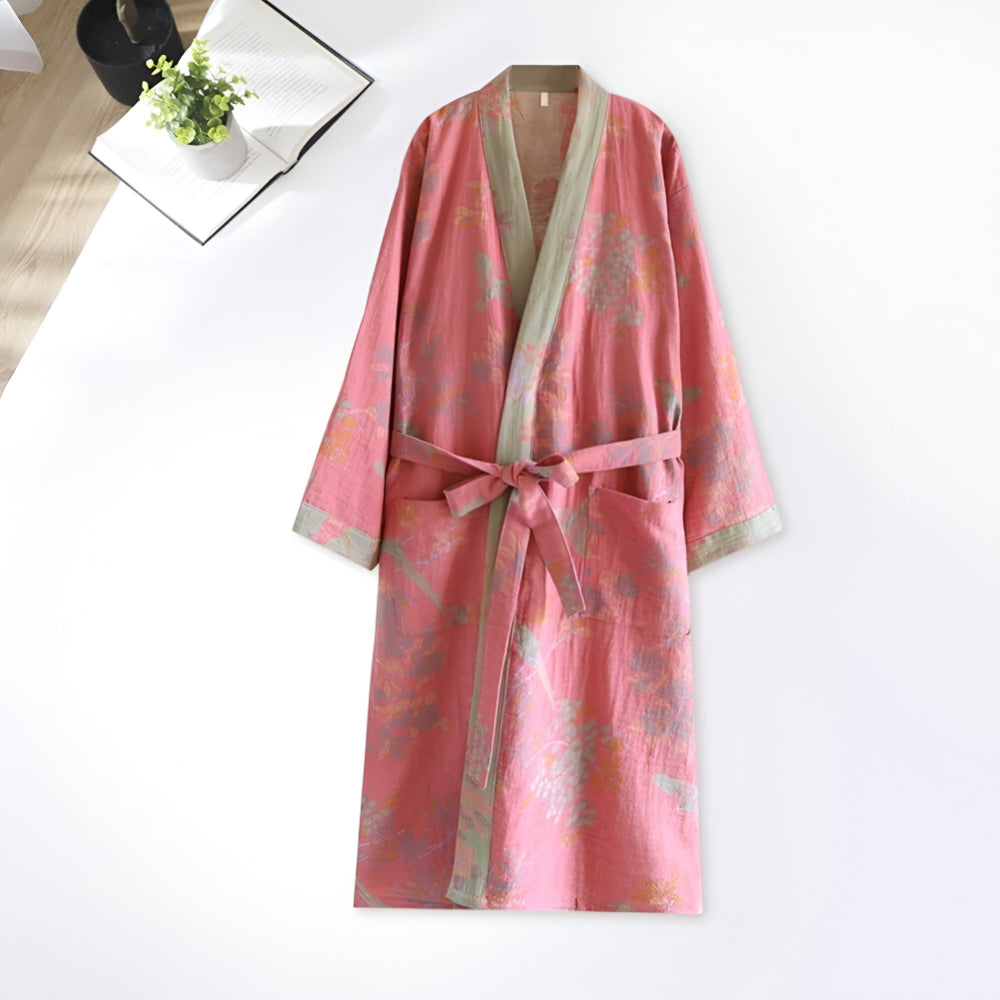 Robe de Banho com Estrutura de Grelha Estilo Retro para Uso Diário