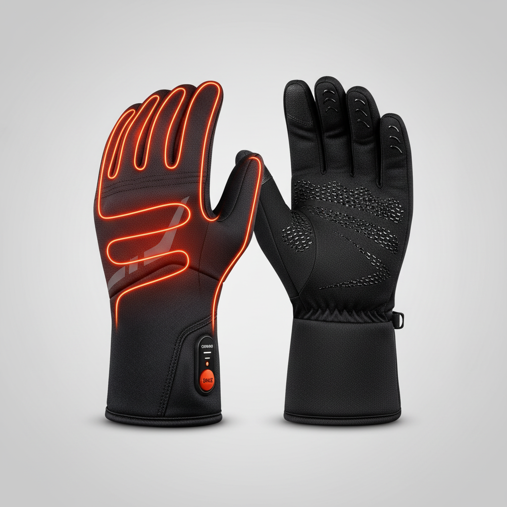 Luvas Aquecidas para Esqui Impermeáveis com Ecrã Tátil para Desportos de Inverno