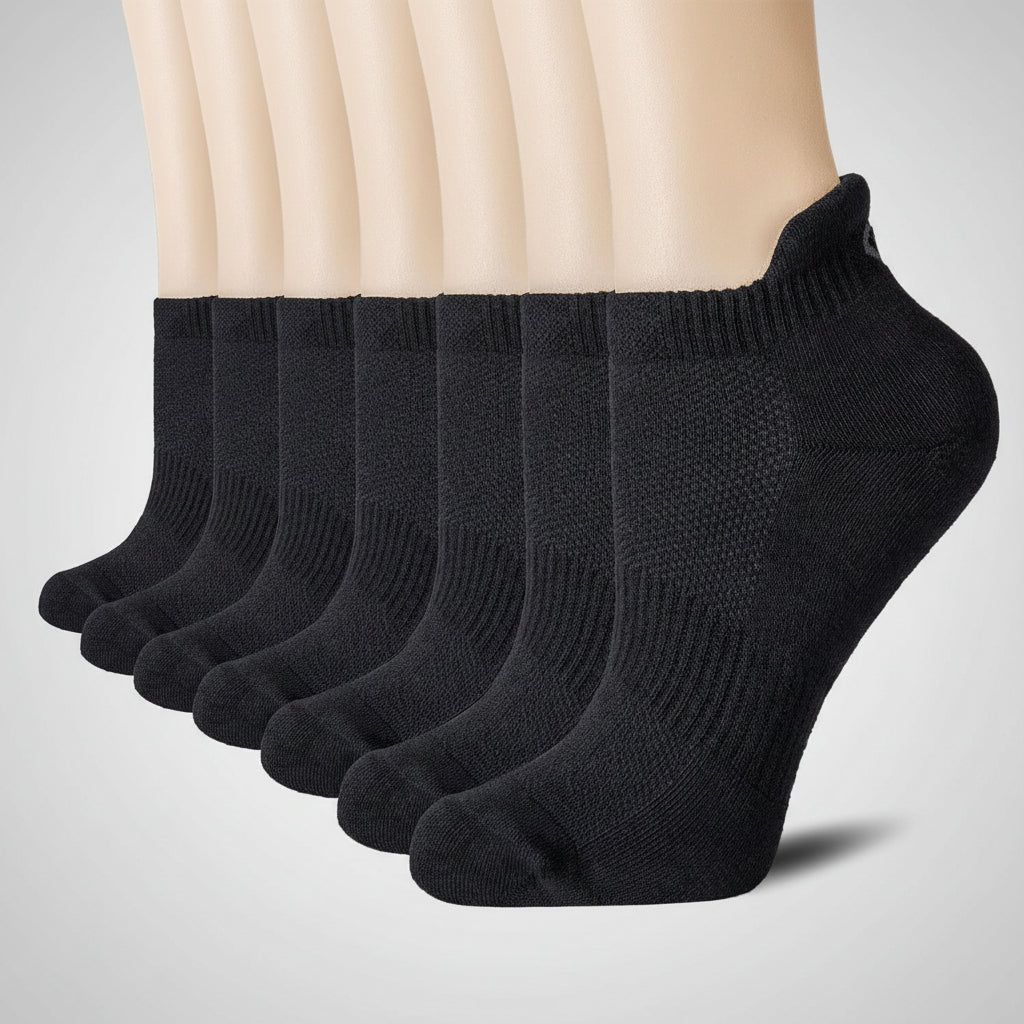 Meias Desportivas Baixas para Tornozelo Respirantes Amortecimento Suporte ao Arco