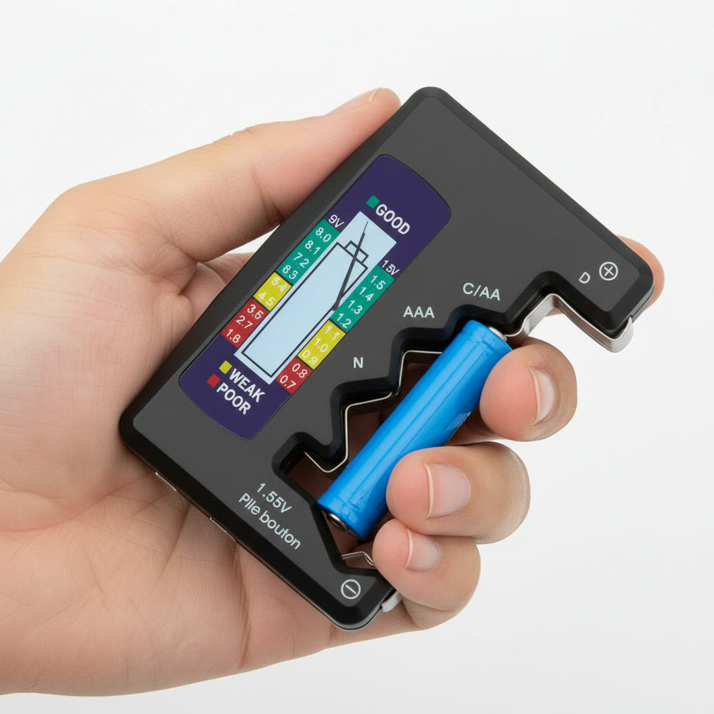 Testador de pilhas C AA AAA 9V Prático Portátil
