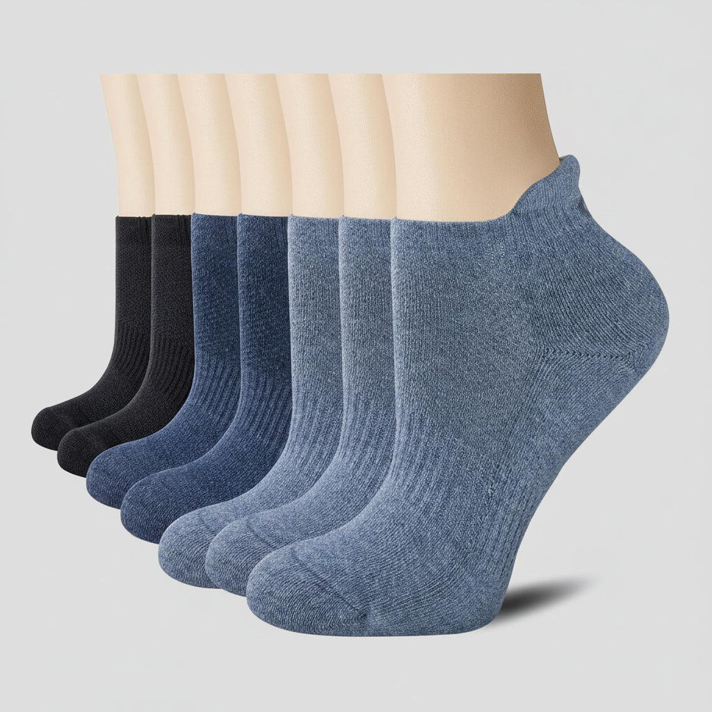 Meias Desportivas Baixas para Tornozelo Respirantes Amortecimento Suporte ao Arco