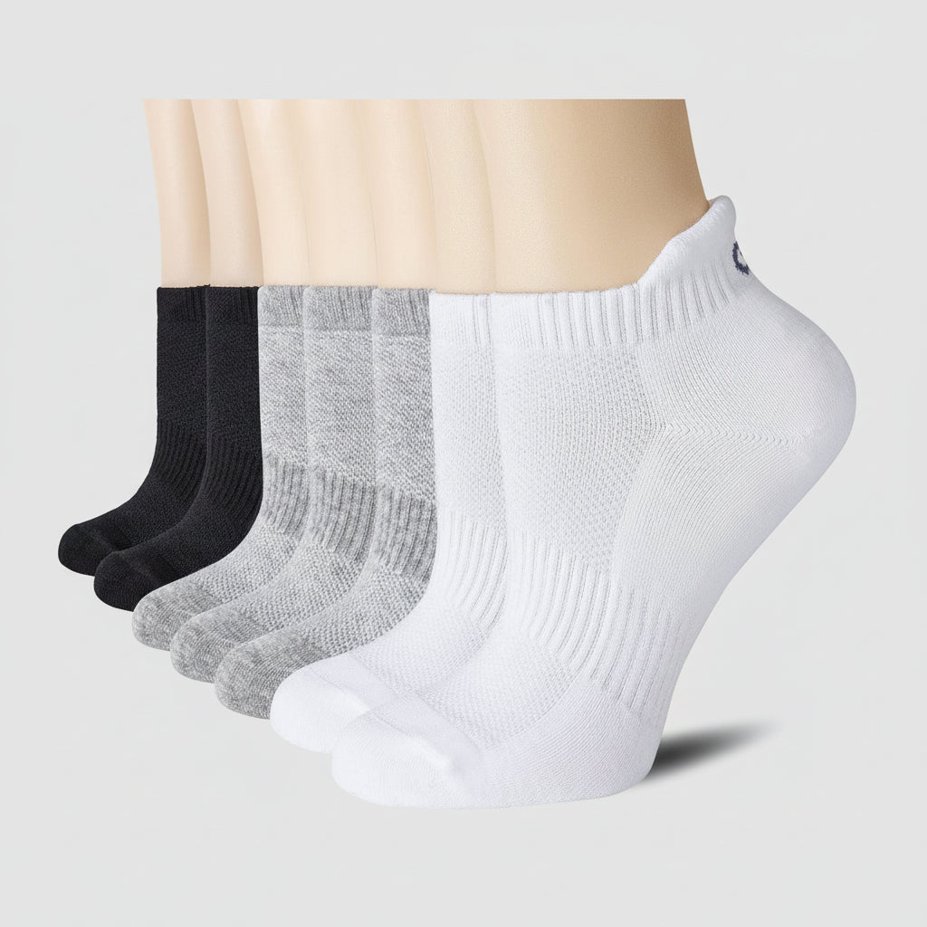 Meias Desportivas Baixas para Tornozelo Respirantes Amortecimento Suporte ao Arco