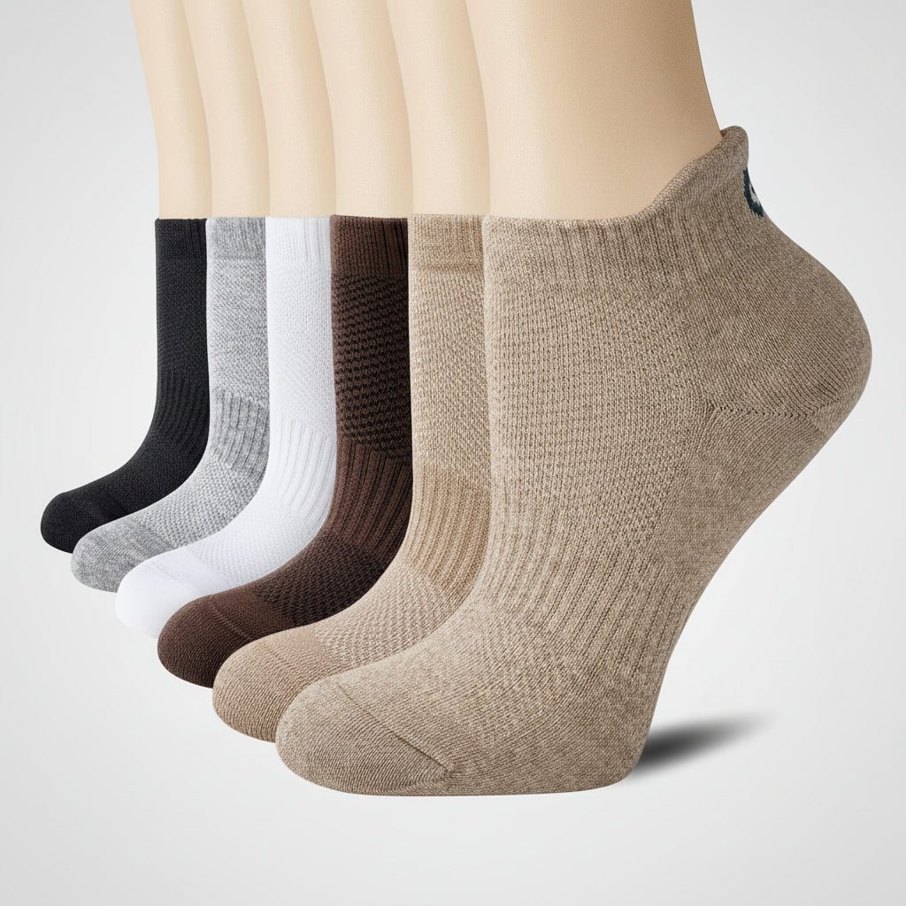 Meias Desportivas Baixas para Tornozelo Respirantes Amortecimento Suporte ao Arco