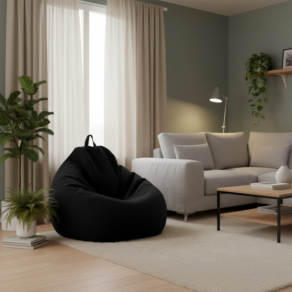 Saco de Assento Ergonómico de Linho para Sala de Estar e Quarto