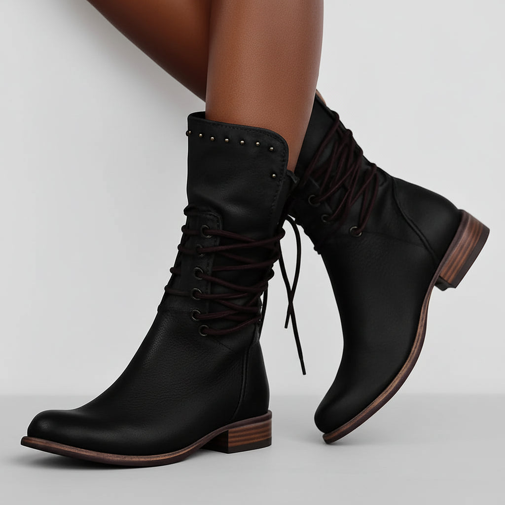 Botins Vintage para Senhora Botas Castanhas Elegantes