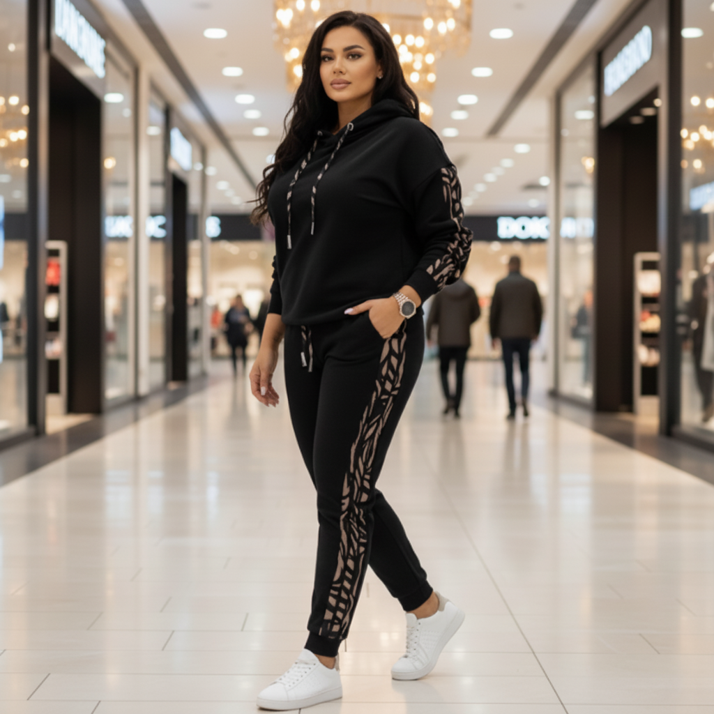 Conjunto Desportivo Feminino Dois Peças Confortável e Elástico