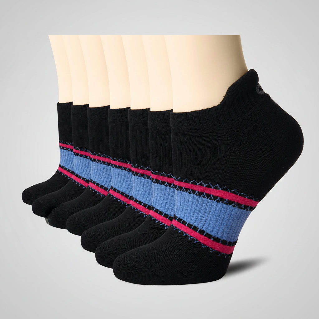 Meias Desportivas Baixas para Tornozelo Respirantes Amortecimento Suporte ao Arco