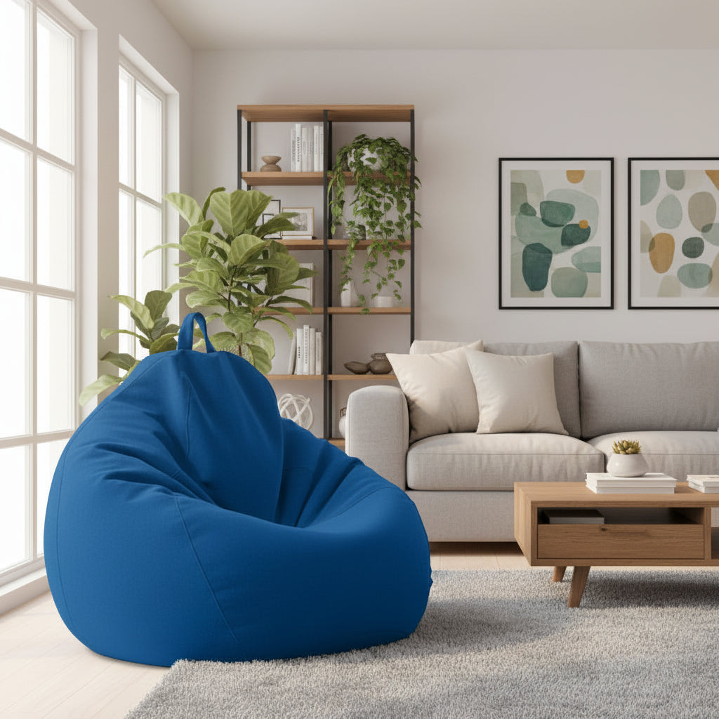 Saco de Assento Ergonómico de Linho para Sala de Estar e Quarto