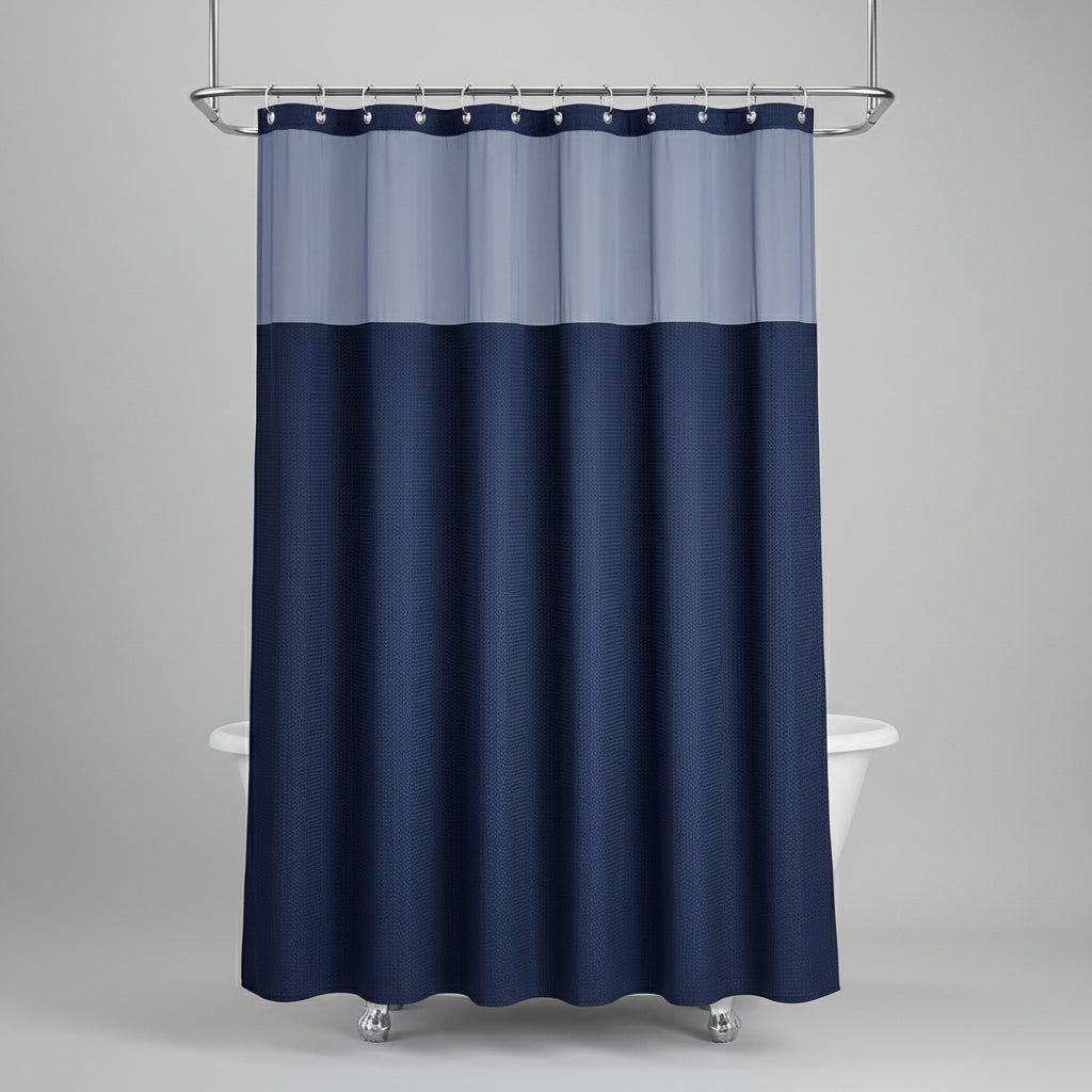 Cortina de Banho Sem Ganchos Forro Impermeável Janela de Privacidade