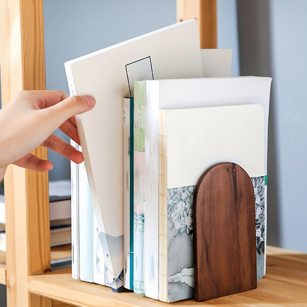 Apoio para Livros Madeira Design Minimalista Escritório em Casa