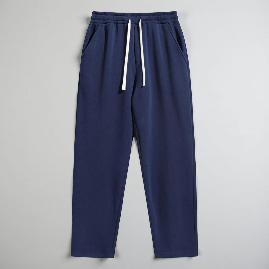 Calças Homem Desporto Corte Direito Cintura Elástica Fecho com Cordão