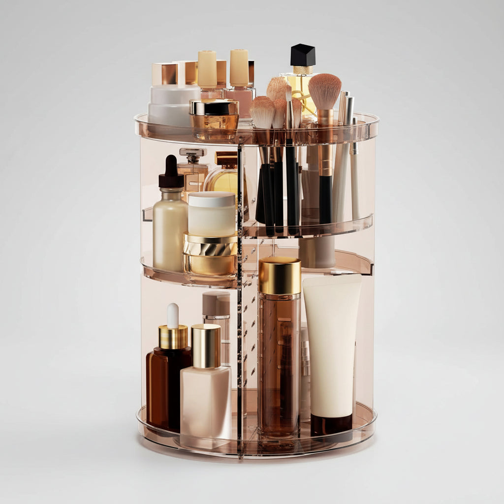 Organizador Giratório de Maquilhagem Alturas Ajustáveis Grande Capacidade