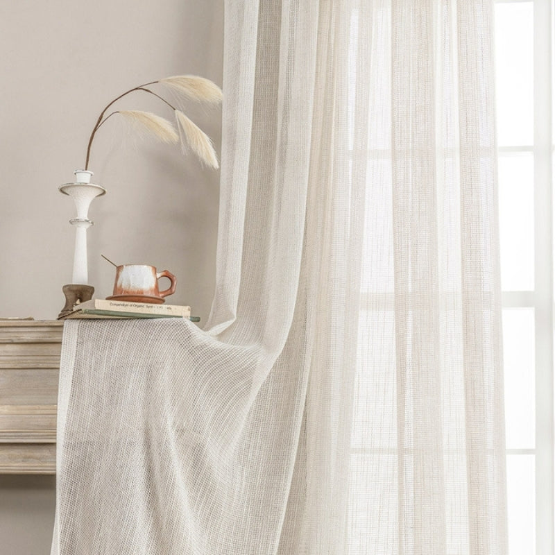 Eden - Soft Woven Texture Semi-transparent Curtains Linen Soft Cap