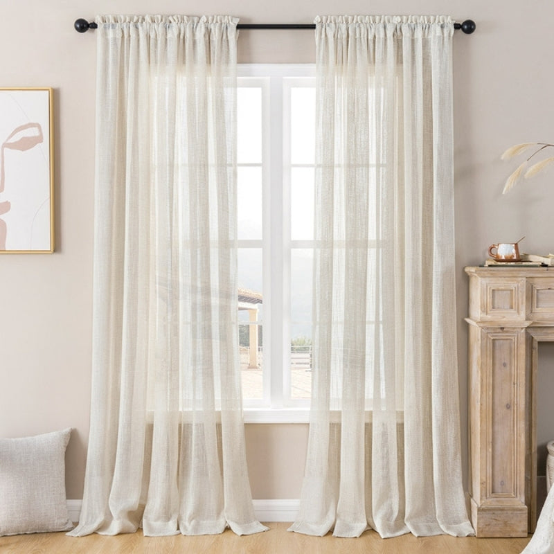 Eden - Soft Woven Texture Semi-transparent Curtains Linen Soft Cap