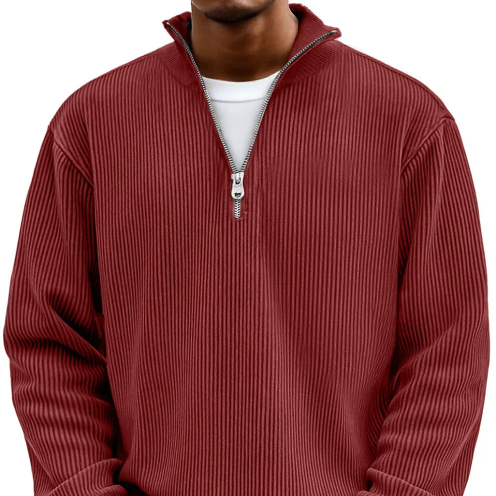 Adam™ | Nowoczesny męski sweter z półzamkiem błyskawicznym - Image 2